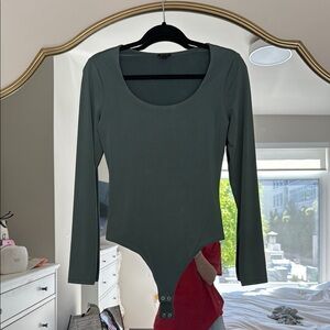 Women's Long Sleeve Bodysuit - Dark Green